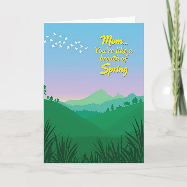 Cartão de Sentimento da Mãe na Primavera (Frente)