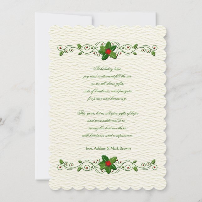 Cartão de Sentimentos de Férias (Frente)