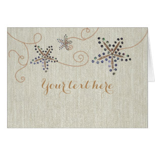 Cartão de Sequins de Elegância de Estrela-do-Mar p