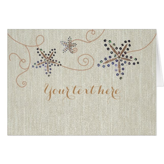 Cartão de Sequins de Elegância de Estrela-do-Mar p (Frente horizontal)