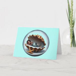 Cartão de Sereia para Bebê Africano