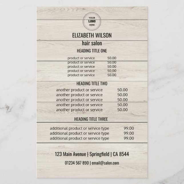 Cartão de Serviço de Salão de Cabelo Moderno - Fun (Frente)