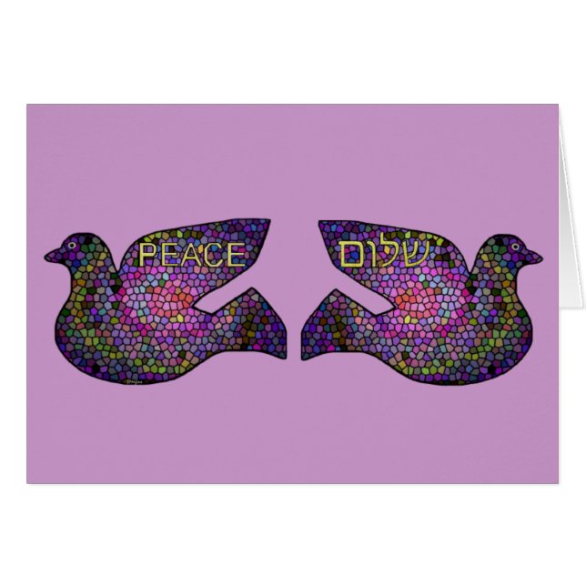Cartão de ShalomPeaceDoves (Frente horizontal)