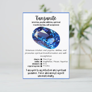 Cartão de Significado Cristal Tanzanite