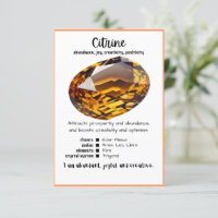 Cartão de Significado de Cristal Citrina