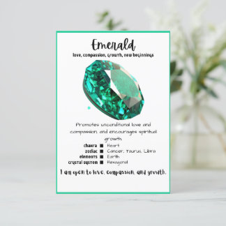 Cartão de Significado de Cristal Emerald