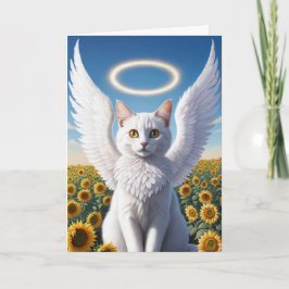 Cartão de simpatia de anjo de gato persa branco