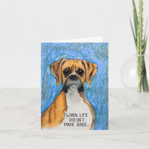 Cartão de simpatia de cão boxer corça