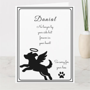 Cartão de simpatia personalizado para cão falecido