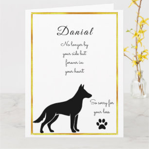 Cartão de simpatia personalizado para perda de cão