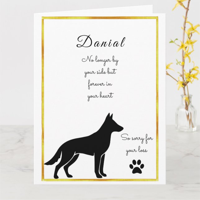 Cartão de simpatia personalizado para perda de cão (Flor Amarela)