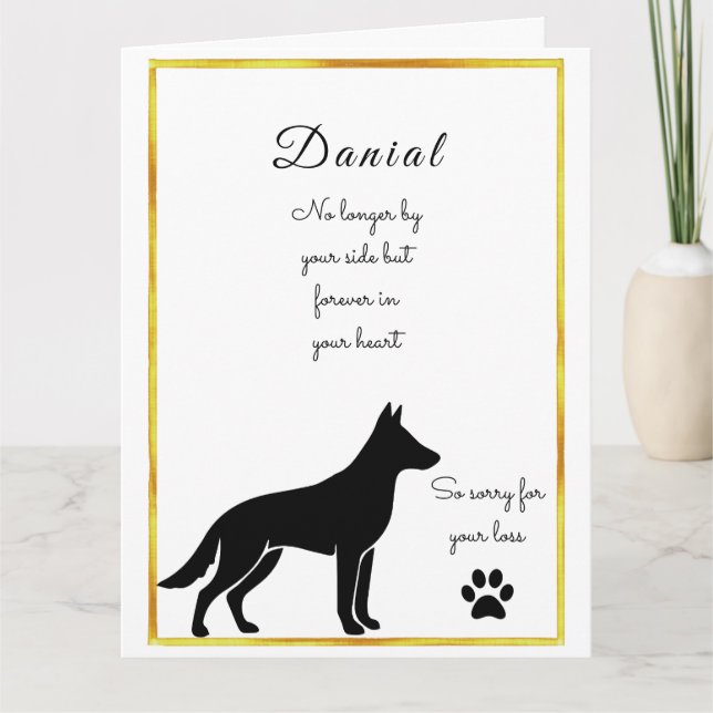 Cartão de simpatia personalizado para perda de cão (Frente)