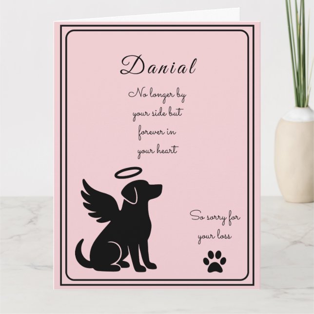 Cartão de simpatia personalizado para perda de cão (Frente)