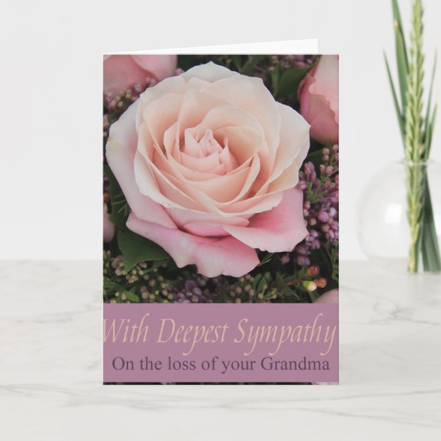 Cartão de simpatia por Rosa de perda da avó (Frente)