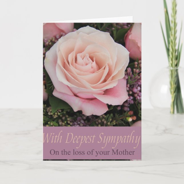 Cartão de simpatia por Rosa de perda da mãe (Frente)