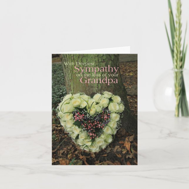 Cartão de simpatia por Rosa de perda do avô (Frente)