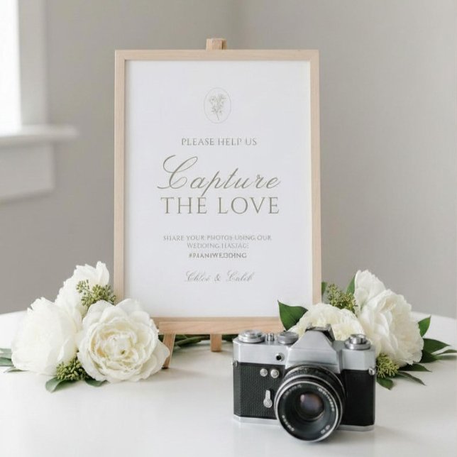 Cartão de Sinal 'Capture o Amor' para Casamento Iv (Criador carregado)