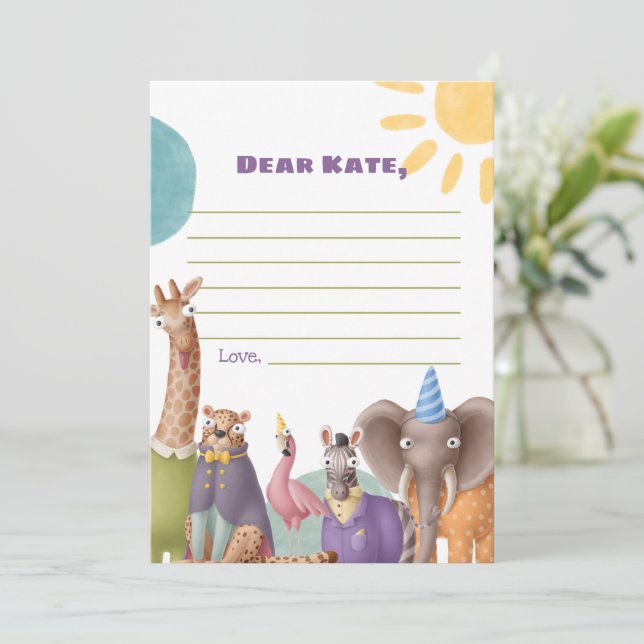 Cartão de Sinal de Cápsula de Zoo Animal (Em pé/Frente)