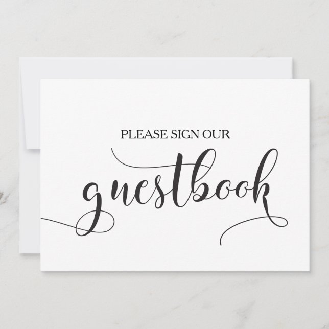 Cartão de Sinal de Casamento de Guestbook para Cal (Frente)
