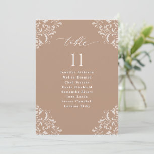 Cartão de Sinal de Gráfico de Casamento de Taupe L
