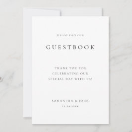 Cartão de Sinal de Guestbook Mínimo Moderno para C