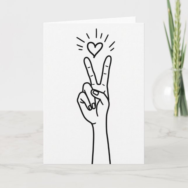 Cartão de Sinal de Paz Amor V (Frente)