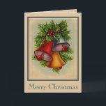 Cartão de Sininho de Natal<br><div class="desc">Este cartão de Natal tem Bells de Natal muito brilhantes e coloridos, com sombra e bagas. Uma aspersão de neve faz disso um cartão festivo de férias.</div>