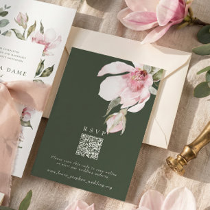 Cartão de Site de Casamento com Código QR RSVP Onl