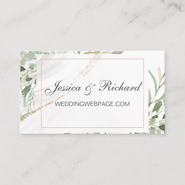 Cartão de Site de Casamento de Watercolor (Frente)