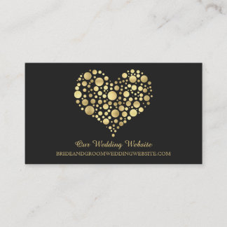 Cartão de Site de Casamento Dourado Faux Foil Hear