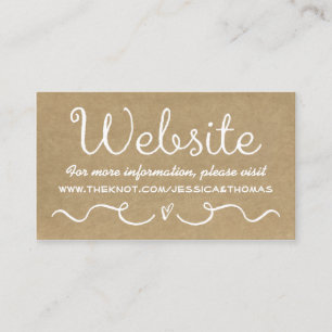 Cartão de Site de Casamento Rustic Country Kraft