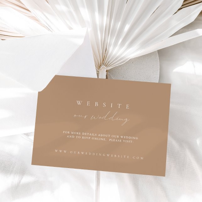 Cartão de Sítio Web de Casamento Pale Taupe Modern (Criador carregado)