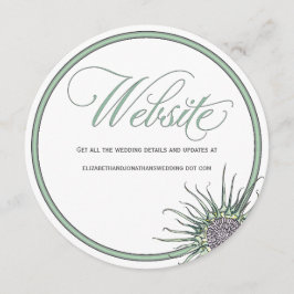 Cartão de Sítio Web De Casamento Redondo Da Flor