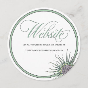 Cartão de Sítio Web De Casamento Redondo Da Flor
