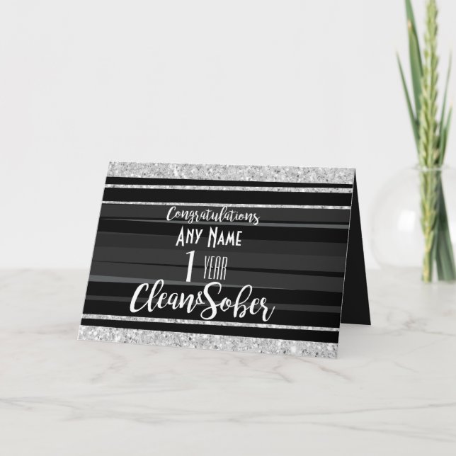 Cartão de sobriedade personalizado recuperação 12  (Frente)