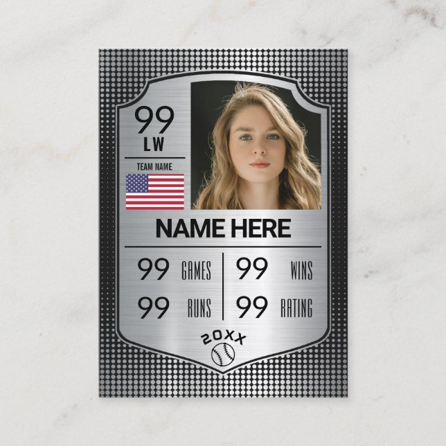 Cartão de Softball com Cartão de Blindagem de Soft (Frente)