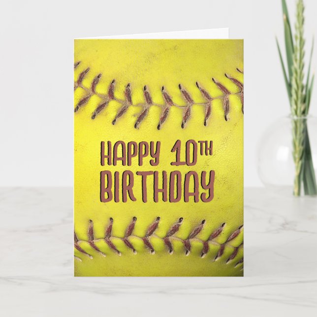 Cartão de Softball de 10º aniversário (Frente)