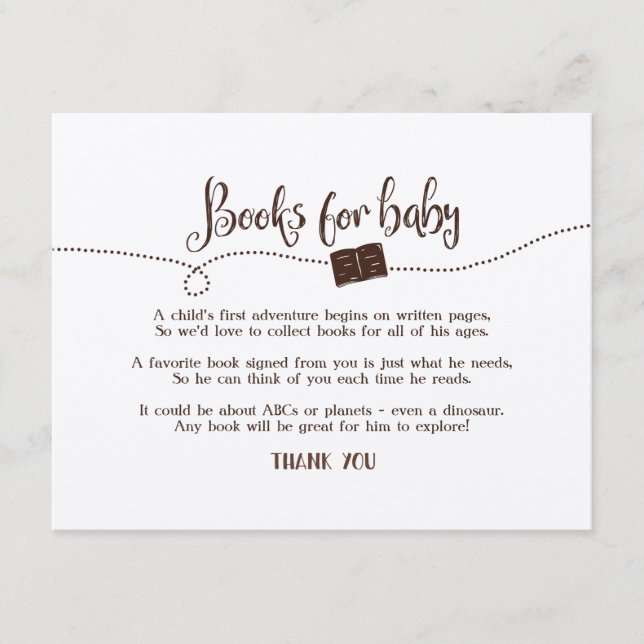 Cartão de Solicitação "Aguardam" "Livros para Bebê (Frente)