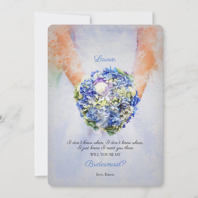 Cartão de Solicitação Bridesmaid (Frente)