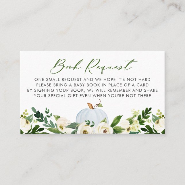 Cartão de Solicitação de Chá de fraldas de Abóbora (Frente)