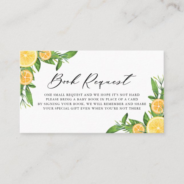 Cartão de solicitação de Chá de fraldas para limõe (Frente)