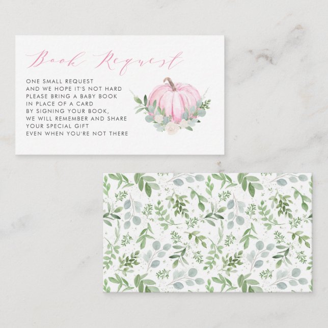 Cartão de Solicitação de Chá de fraldas Pumpkin Ro (Frente/Verso)