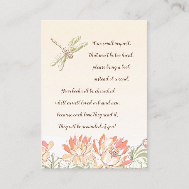 Cartão de Solicitação de Livrete do Lotus Flower e (Frente)