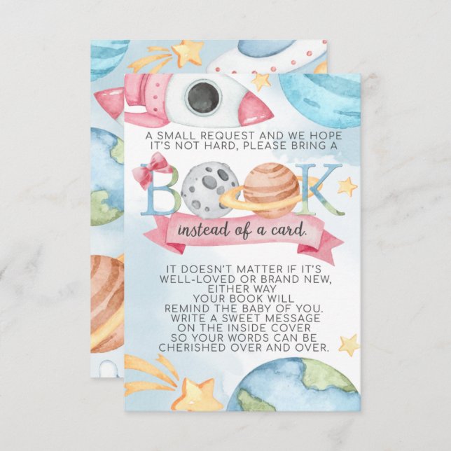 Cartão de Solicitação de Livro de Rapariga Rosa Pl (Frente/Verso)