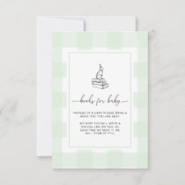 Cartão de Solicitação de Livros Coelho Verde Gingh