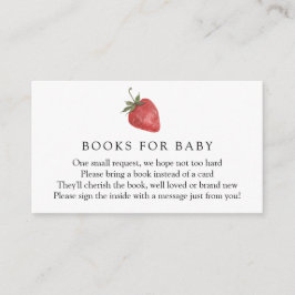 Cartão de Solicitação de Livros para Bebê Morango