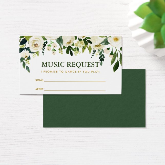 Cartão de Solicitação de Música de Casamento Doura (Mesa)