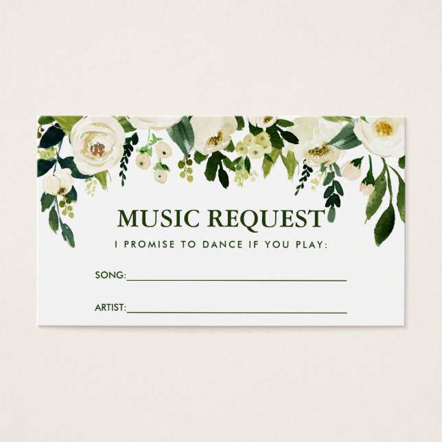 Cartão de Solicitação de Música de Casamento Flora (Frente)