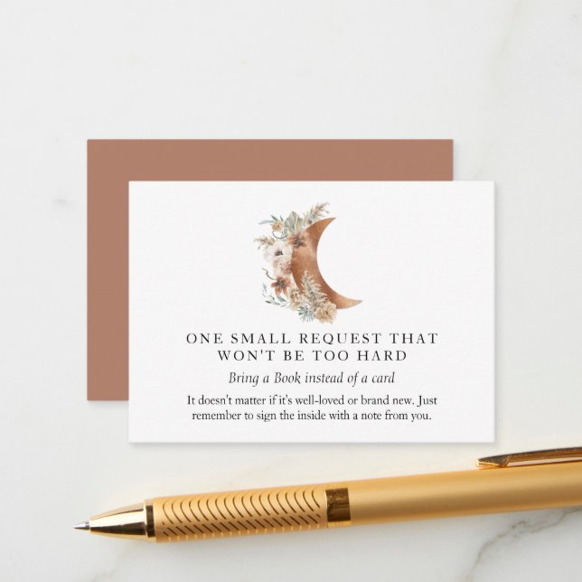 Cartão de Solicitação do Livro da Lua Boho Terraco (Frente/Verso In Situ)