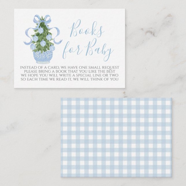 Cartão de Solicitação do Livro de Chás de fraldas  (Frente/Verso)